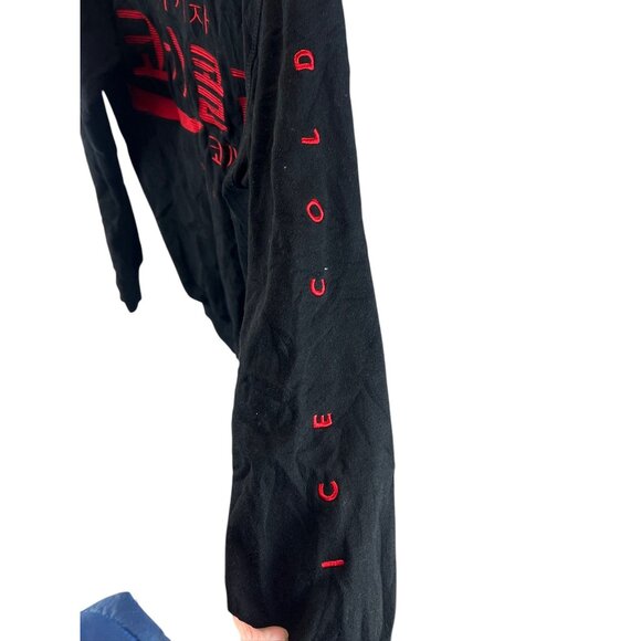 Coca-Cola Black Hoodie Korean Text Design Hooded Drawstring M Grunge Streetwear - Picture 12 of 12